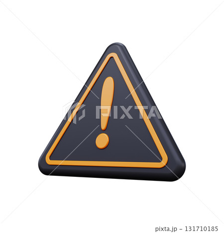 Warning sign. 3D render 131710185