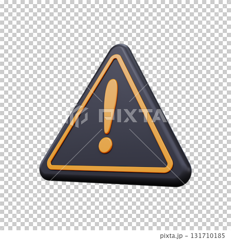 Warning sign. 3D render 131710185