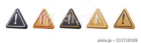 3D warning sign set 131710189