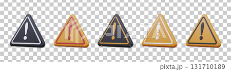 3D warning sign set 131710189