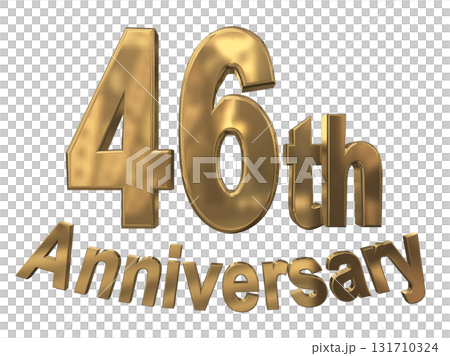 3DCG text "46th Anniversary/46th Anniversary Mark Sparkle" 131710324