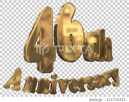 3DCG文字「46th Anniversary/46周年マークキラキラ」 131710331