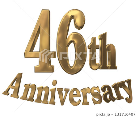 3DCG文字「46th Anniversary/46周年マークキラキラ」 131710407
