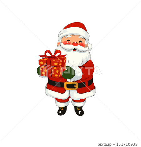 冬の年末のクリスマスにクリスマスプレゼントやギフトを渡すサンタクロース 冬の年末のクリスマスにクリスマスプレゼントやギフトを渡すサンタクロース 131710935