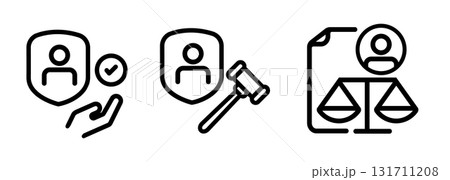data privacy legal protection icon set collection representing ethical and lawful handling of personal information security shield gavel and scale of justice data privacy legal protection icon set collection representing ethical and lawful handling of personal information security shield gavel and scale of justice 131711208