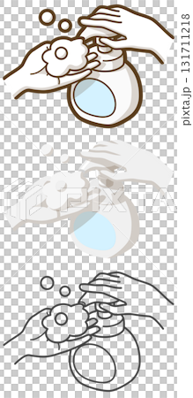 泡のハンドソープで手を洗う 泡のハンドソープで手を洗う 131711218