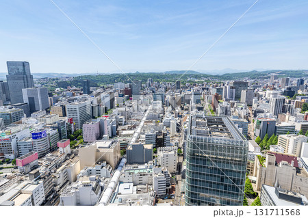 宮城県仙台市　高所から望む仙台市の街並み（JR仙台駅周辺） 131711568