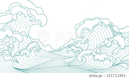Traditional asia line wave pattern 131711861