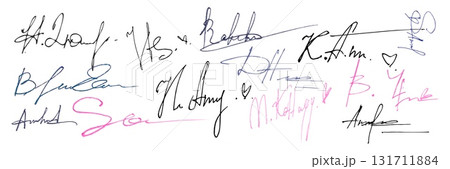 Collection of hand drawn fake signature samples Collection of hand drawn fake signature samples 131711884