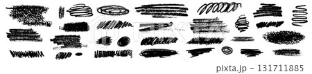 Abstract charcoal scribbles set on background 131711885