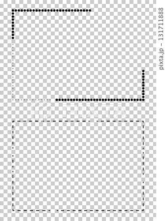 A simple frame set drawn with dotted and dashed lines 131711888