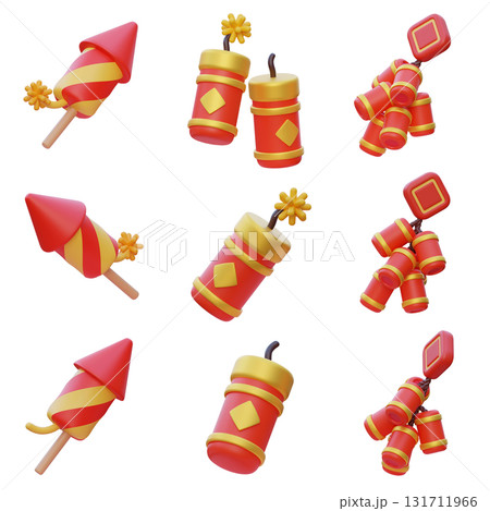 Chinese firecracker 3D Icon Set 131711966