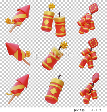 Chinese firecracker 3D Icon Set Chinese firecracker 3D Icon Set 131711966