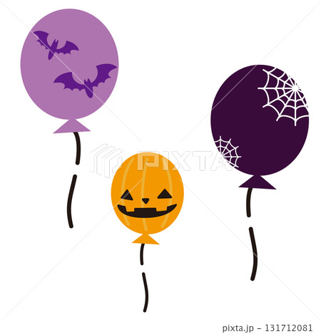 ハロウィンのかわいい風船イラスト素材 131712081