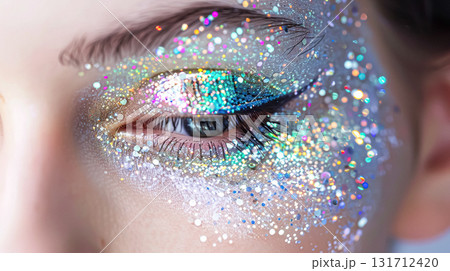 Abstract background for cosmetic products. Close up of makeup texture, bright and sparkles beauty Abstract background for cosmetic products. Close up of makeup texture, bright and sparkles beauty 131712420