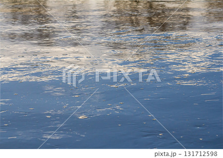 Reflections in calm water under a clear sky on a serene afternoon Reflections in calm water under a clear sky on a serene afternoon 131712598