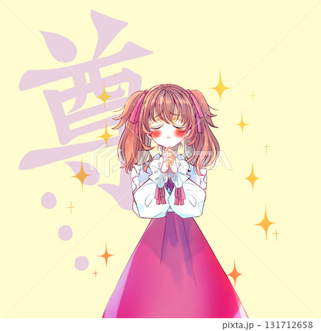 両手を合わせて握りしめるロリータ服の女性 尊い 両手を合わせて握りしめるロリータ服の女性 尊い 131712658
