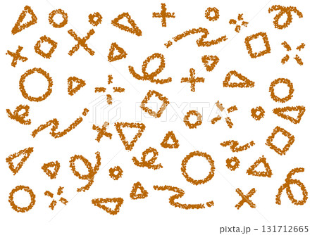 クレヨン素材　幾何学模様のポップな背景 131712665