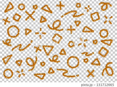 クレヨン素材　幾何学模様のポップな背景 131712665