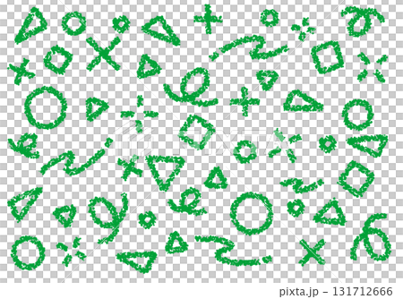 クレヨン素材　幾何学模様のポップな背景 131712666