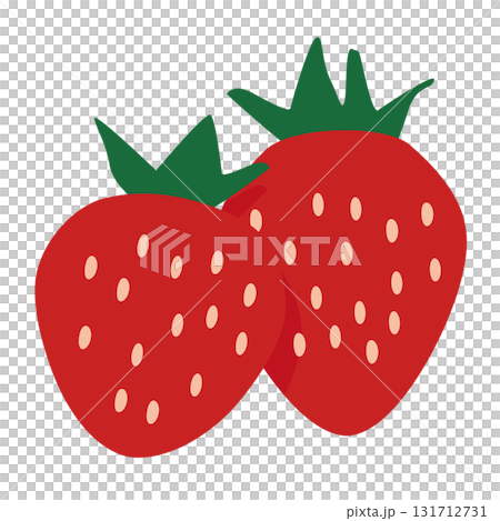 シンプルで可愛いイチゴのベクターイラスト 131712731