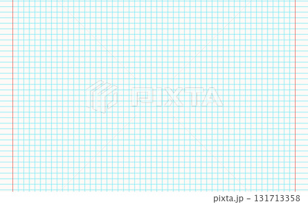 Graph paper. Printable squared grid paper with color horizontal lines. Geometric background for school, textures, notebook, diary. Realistic lined paper blank 131713358