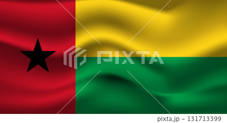Flag of Guinea-Bissau. National symbol in official colors. Template icon. Abstract vector background 131713399