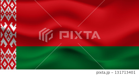 Flag of Belarus. Belarusian national symbol in official colors. Template icon. Abstract vector background 131713401