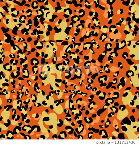 Abstract modern leopard seamless pattern. Animals trendy background. Color decorative vector stock illustration for print, card, postcard, fabric, textile. Modern ornament of stylized skin 131713436