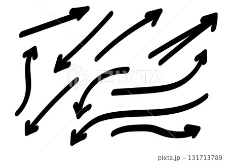 Business element icon in doodle style, arrow, infographic. Isolated vector illustration design. Hand drown business icon. Business idea concept 131713789