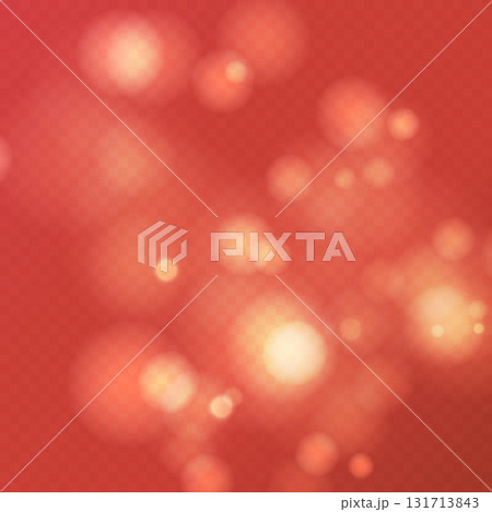 Abstract color shining bokeh isolated on transparent background. Lights and sparks glitter glowing effect. Lens flare Christmas or New Year holiday card 131713843
