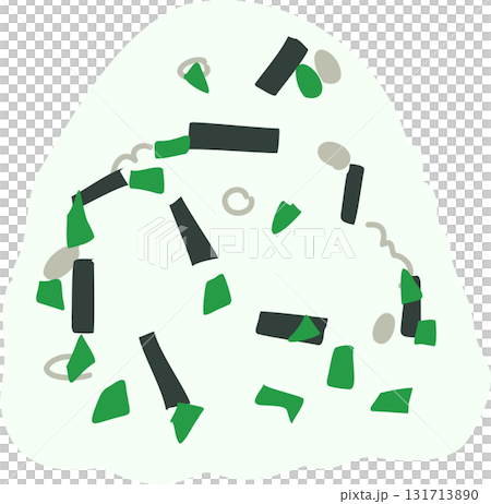 onigiri rice ball japanese food illustration with seaweed and green onion. 131713890