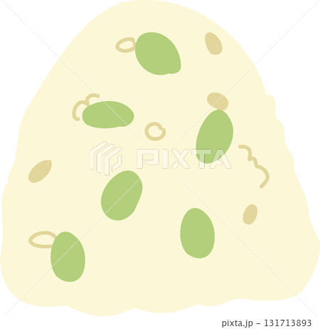 japanese onigiri rice ball with edamame soybeans. 131713893