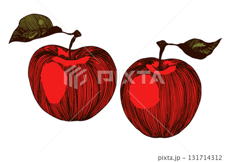 Apple icon isolated sketch. Tattoo apples collection. Template vector illustration for packaging, banner, card and other design. Black and white apples with leaves. Food concept Apple icon isolated sketch. Tattoo apples collection. Template vector illustration for packaging, banner, card and other design. Black and white apples with leaves. Food concept 131714312