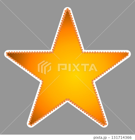 3D golden realistic star isolated on white background. Festive holiday icon. Celebration concept, metallic gold shape. Invitation mock up 131714366