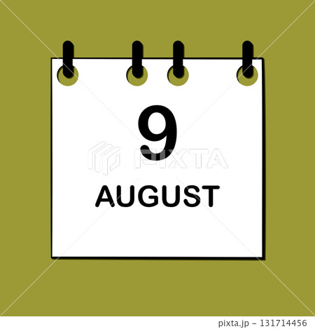 August 9. Daily Calendar icon for design. Simple design for business brochure, flyer, print media, advertisement. Easily editable 131714456