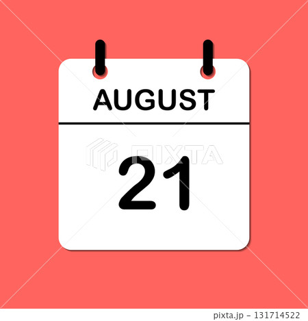 August 21. Daily Calendar icon for design. Simple design for business brochure, flyer, print media, advertisement. Easily editable 131714522