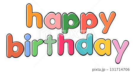 Happy Birthday vector background. Lettering invitation or greeting card. Vector illustration 131714706