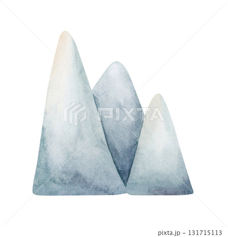 Glacier Ice Mountain. North Sea Arctic landscape element. Watercolor hand drawn illustration with iceberg isolated on white background for winter design Christmas card baby nursery kids holiday print Glacier Ice Mountain. North Sea Arctic landscape element. Watercolor hand drawn illustration with iceberg isolated on white background for winter design Christmas card baby nursery kids holiday print 131715113