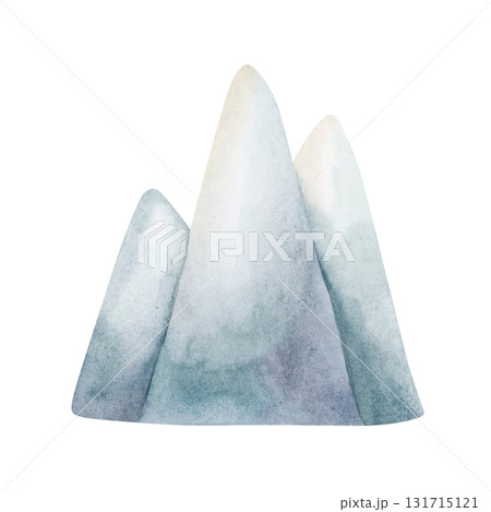 Glacier Ice Mountain. North Sea Arctic landscape element. Watercolor hand drawn illustration with iceberg isolated on white background for winter design Christmas card baby nursery kids holiday print Glacier Ice Mountain. North Sea Arctic landscape element. Watercolor hand drawn illustration with iceberg isolated on white background for winter design Christmas card baby nursery kids holiday print 131715121