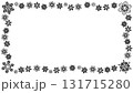 雪の結晶の手描き風白黒フレーム 131715280