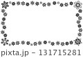 雪の結晶の手描き風白黒フレーム　黒線画 131715281