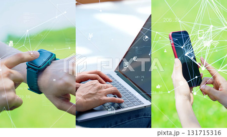 モバイルデバイスを使うシーンと通信ネットワーク 131715316