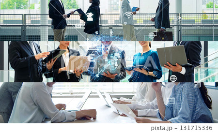 様々なビジネスシーンと通信ネットワーク 様々なビジネスシーンと通信ネットワーク 131715336