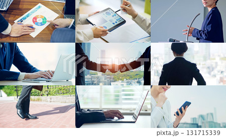 様々なビジネスシーンのコラージュ 様々なビジネスシーンのコラージュ 131715339