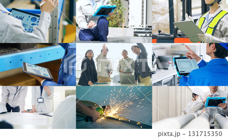 様々な産業シーンのコラージュ 131715350