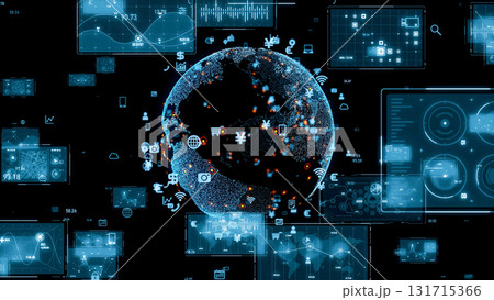 グローバルネットワークとデジタルテクノロジーのコンセプトイメージ 131715366