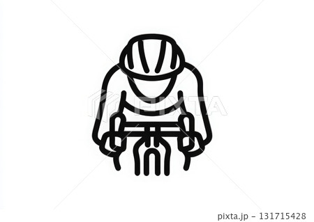A cyclist leans forward on their bike, pedaling intensely. The scene captures the spirit of cycling, showcasing determination and movement on a bright, clear day. 131715428