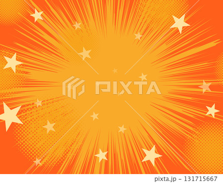 アメコミ風のシンプルな背景 集中線 ドットグラデーション オレンジ 4 アメコミ風のシンプルな背景 集中線 ドットグラデーション オレンジ 4 131715667