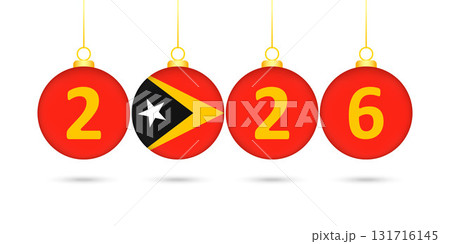 East Timor Flag Christmas Balls 2026 Decoration. East Timor Flag Christmas Balls 2026 Decoration. 131716145